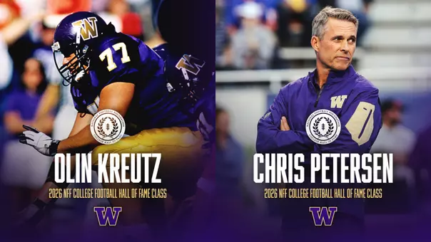 Olin Kreutz and Chris Petersen National Football Foundation Hall of Fame Graphic