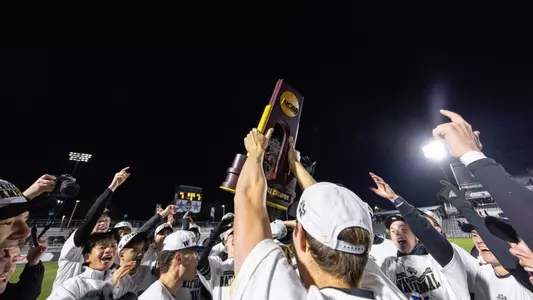 UW Men's Soccer celebrates it's 2025 NCAA title.