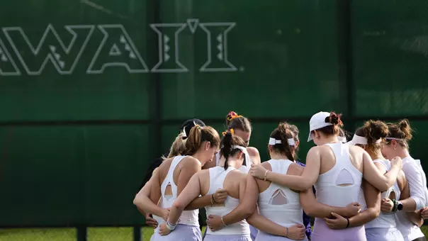 Women's Tennis Team Huddle