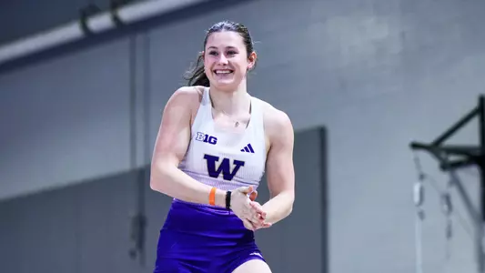 Hana Moll smiles after 16-foot pole vault clearance