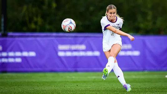 Anna Menti sends a ball down the field