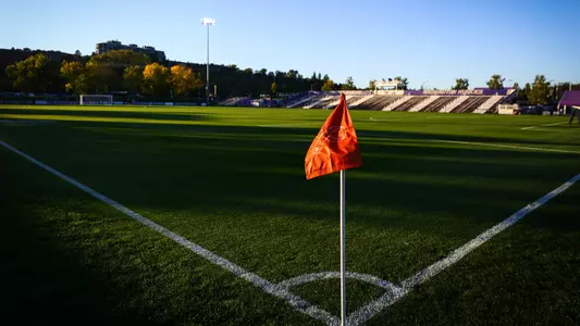 Mia Hamant Corner Flag at Husky Soccer Stadium