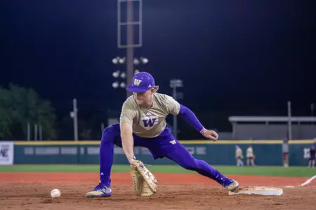 Drew Johnson fields a ground ball during practice.