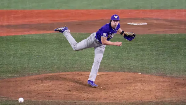 Noah Kenney pitches during a game against Wake Forest