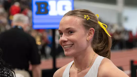 Chloe Foerster after winning 2025 Big Ten Indoor title