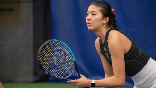 Erika Matsuda waits for a serve