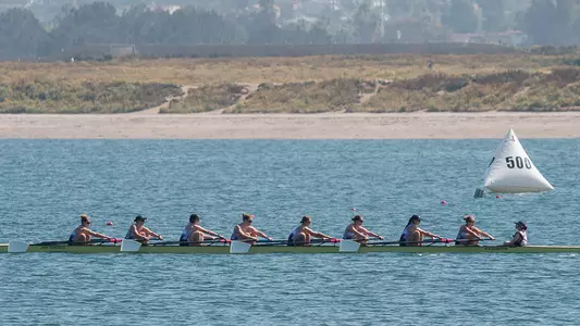 UW women's varsity eight crew, rowing in a practice at 2026 San Diego Crew Classic, March 27