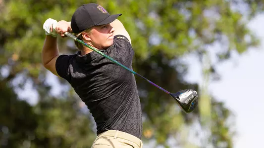 Emil Herstad follows through with his driver at The Goodwin