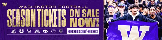 Washington football season tickets on sale now at gohuskies.com/fbtickets