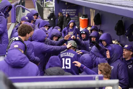 Hotchkiss home run celebration in dugout