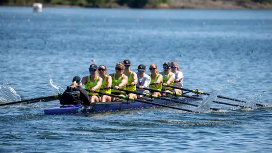 Washington's women's fourth varsity eight practices on Lake Natoma ahead of the B1G Invitational on April 17, 2026