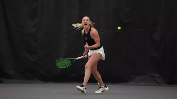 Reece Carter celebrates her win against Ohio State