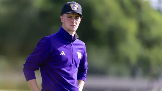 Jack Murphy stands on a tee box with his club