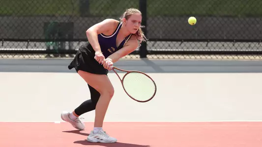 Marie Weissheim prepares to hit the ball