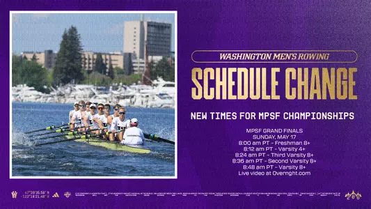 changes to the schedule for the 2026 MPSF men's rowing championships, may 17, 2026