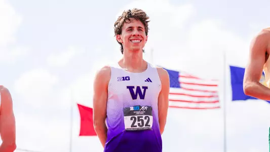 Reuben Reina on the podium at 2026 Big Tens