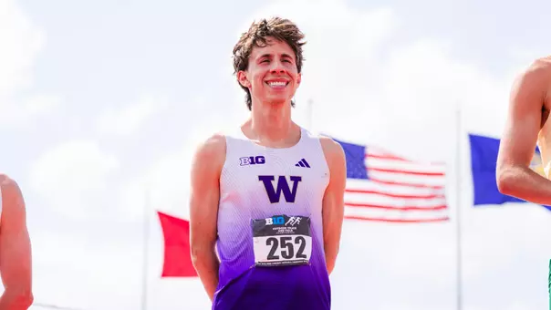 Reuben Reina on the podium at 2026 Big Tens