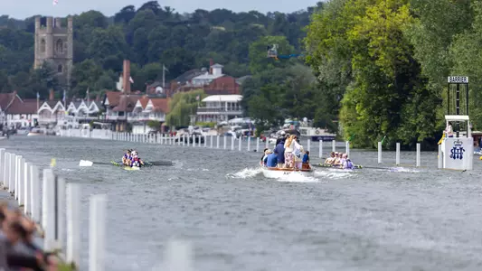 A UW womens' eight crew rows at the Henley Royal Regatta in 2022.