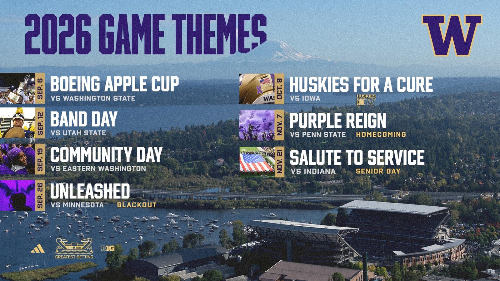 2026 UW Football game themes