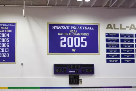 Harshman Court - Volleyball National Championship banner
