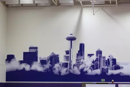Harshman Court - Seattle skyline wall mural