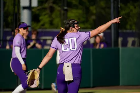 UW softball vs UCLA on April 25, 2026 in Seattle, Washington. Photo by David Ryder