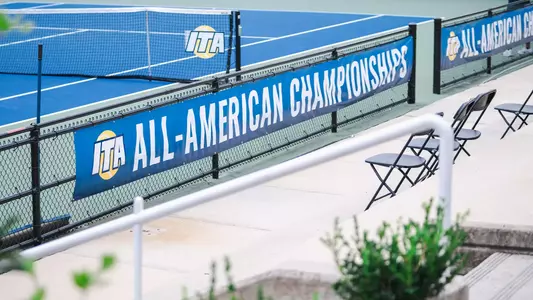 Intercollegiate Tennis Association banner at the ITA All-American Championships