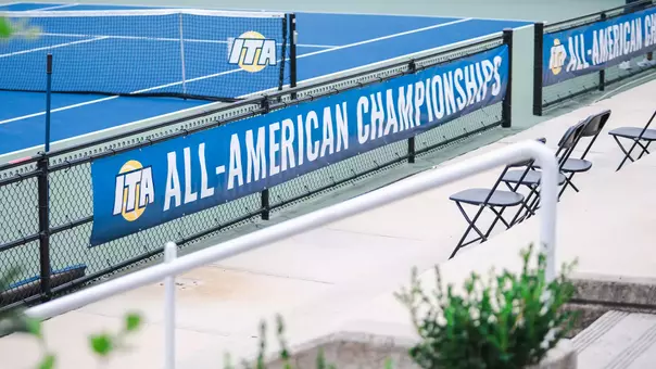 Intercollegiate Tennis Association banner at the ITA All-American Championships