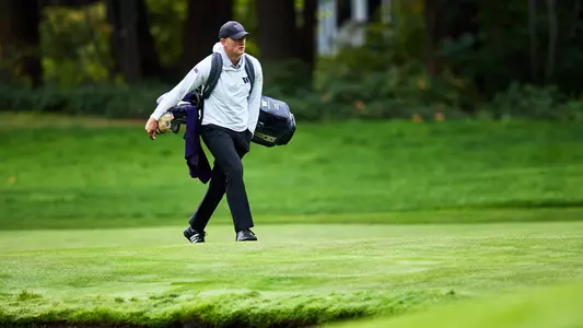 Finn Koelle walks to the green at the Sahalee Players Championship