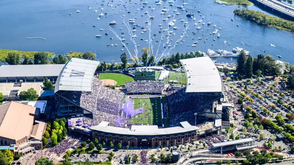 Husky Stadium aerial shot
