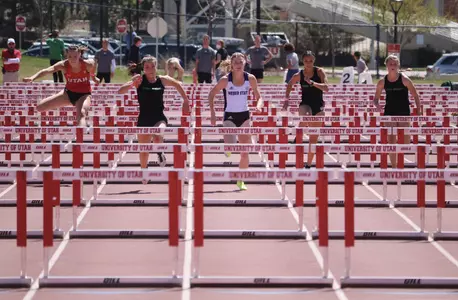 Kate Sorensen hurdles at Utah