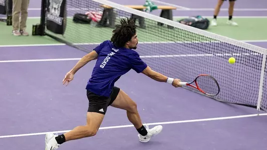 Elyes Marouani plays a ball against Idaho