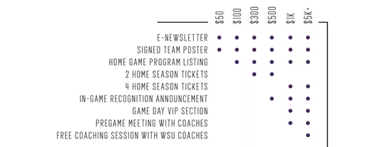 Soccer Donation Benefit Chart