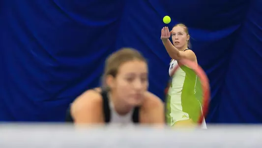 Jessica Hill serving against BYU in 2025