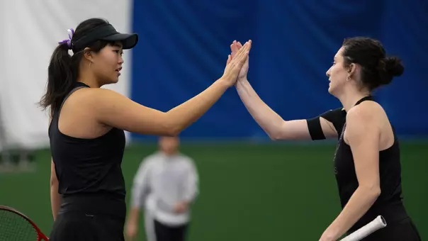 Maggie Song and Savannah Johnson during a match against Utah Tech
