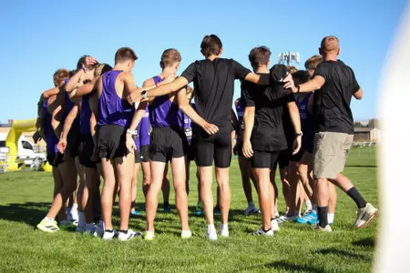 Men's cross country huddle