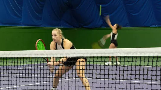 Jessica Hill and Aleks Bozinovska in a match against NAU in 2026