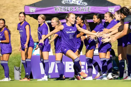 Wildcat soccer athletes high-fiving