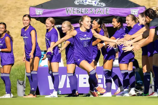 Wildcat soccer athletes high-fiving