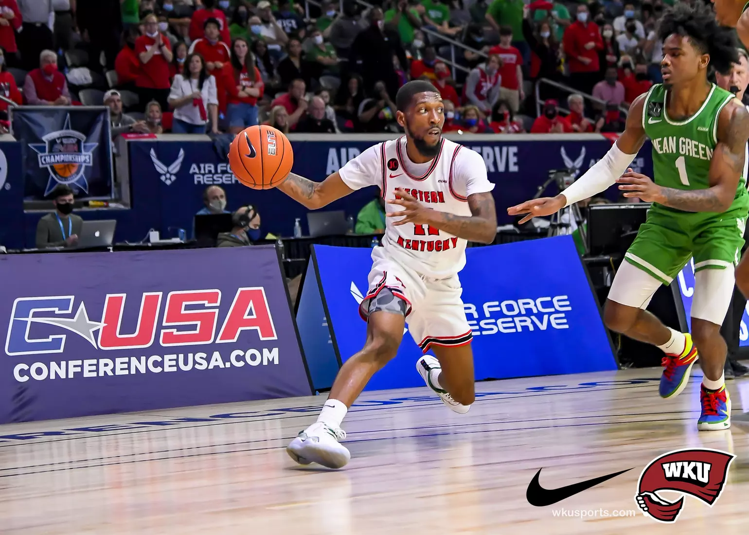 N. Texas Mean Green vs WKU Hilltoppers during the CUSA Finals on March 13, 2021 at Ford Center at The Star in Frisco Tx