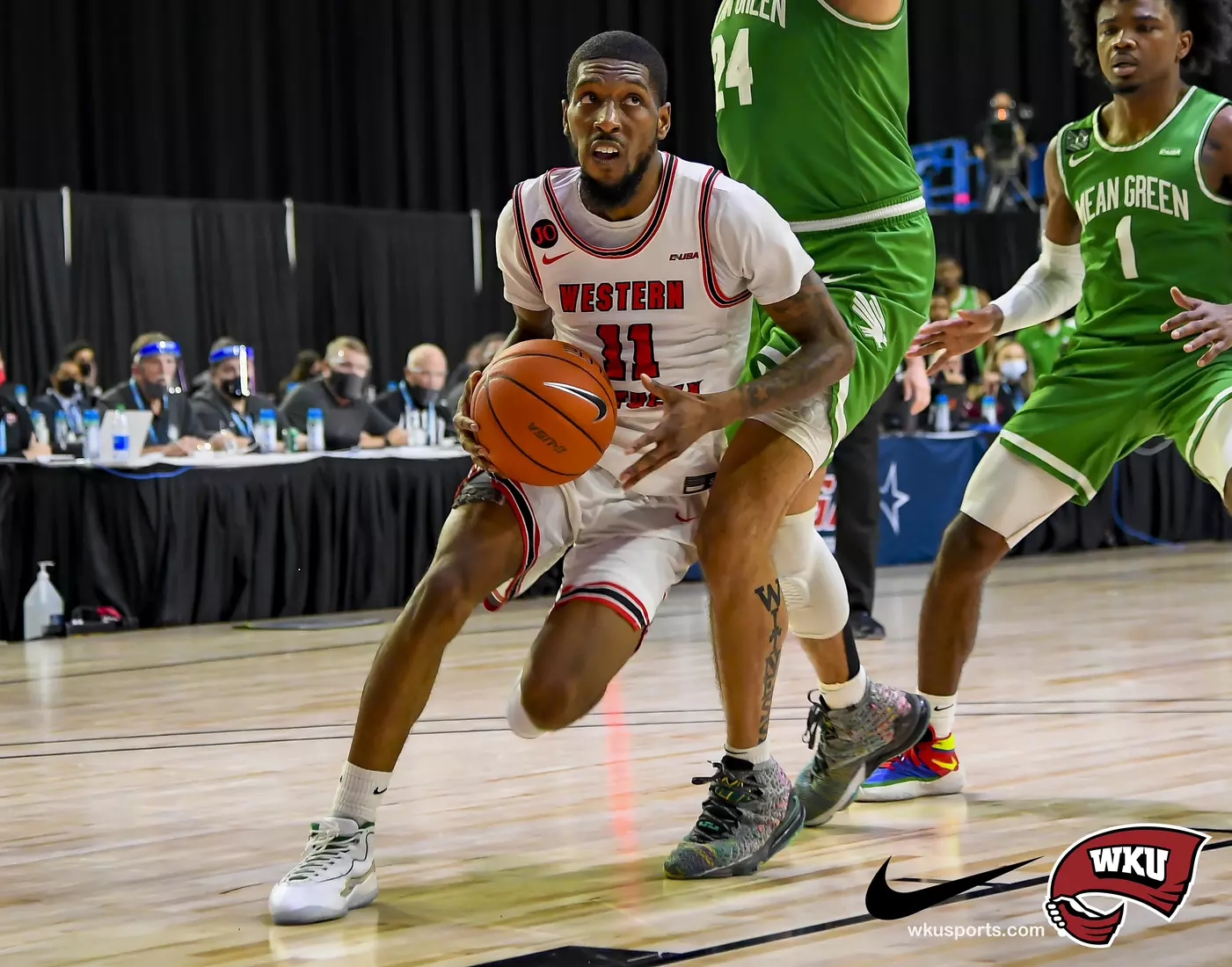 N. Texas Mean Green vs WKU Hilltoppers during the CUSA Finals on March 13, 2021 at Ford Center at The Star in Frisco Tx