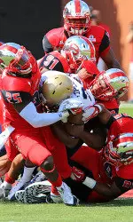 The WKU defense held Navy to just 105 yards on the ground last week.