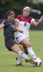 Hannah Chua maneuvers around a defender
