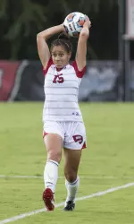 No. 15 Nahyo Jalajel throws in a ball