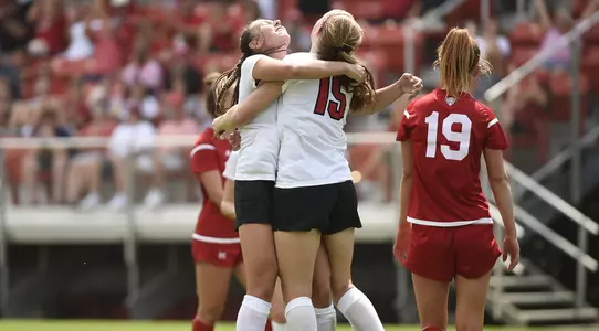 Chandler Backes and Ambere Barnett Goal Celebration