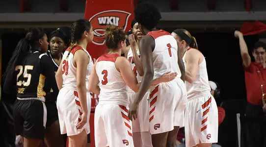 Lady Topper Team Huddle vs. Southern Miss