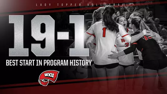 Volleyball best start in program history 19-1 graphic