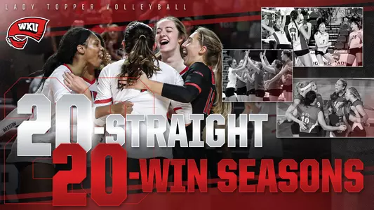 20-straight 20-win seasons WKU Volleyball