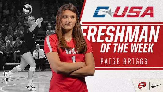 Paige Briggs Conference USA freshman of the week graphic