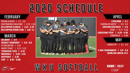 2020 softball schedule graphic